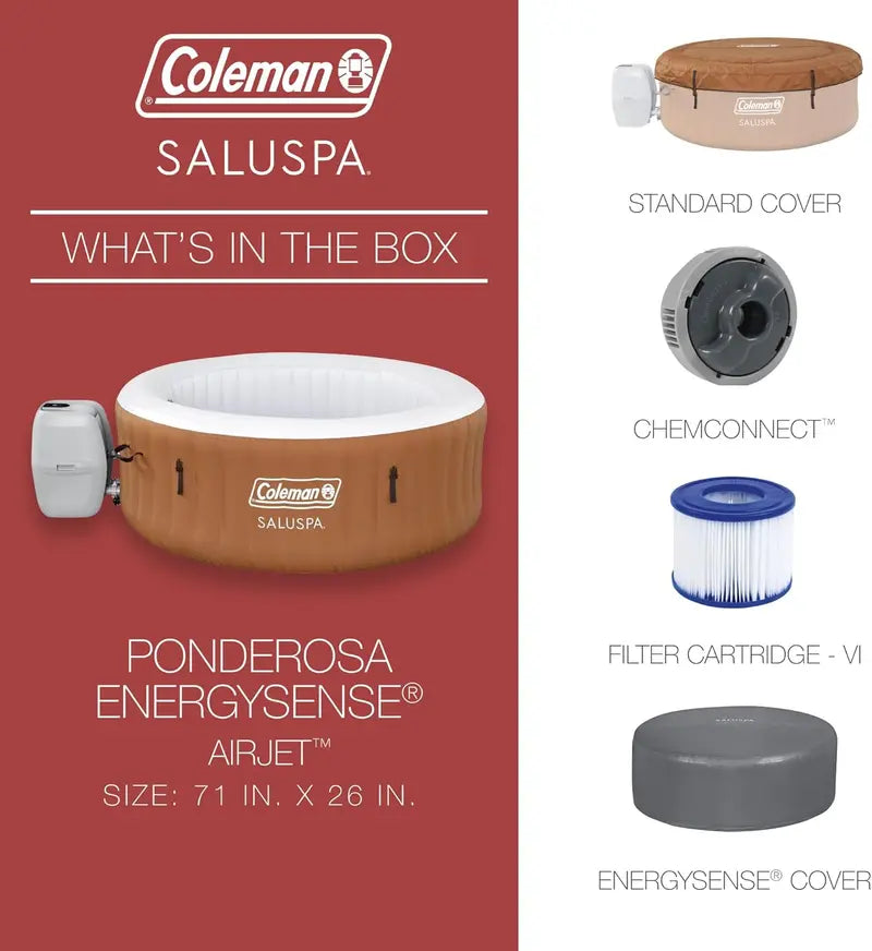 Coleman SaluSpa Miami Inflatable Hot Tub  24 Person, 120 AirJets, Insulated Cover, Portable Outdoor Spa