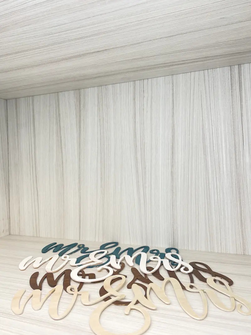 Wooden ‘Mr. & Mrs.’ Cut-Out Decor for Weddings