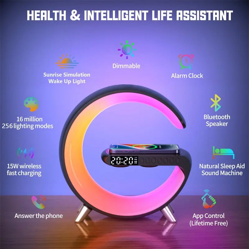 MagSafe Wireless Charger with RGB Ambient Lighting  Customizable Glow Effect