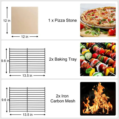 EDOSTORY Wood-Fired Outdoor Pizza Oven  Includes Stone Peel, Grill Rack, and Patio-Ready Design