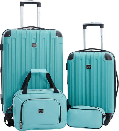 Coolife Lilac Hardside Luggage Set  4-Piece Expandable Spinner Suitcase Collection