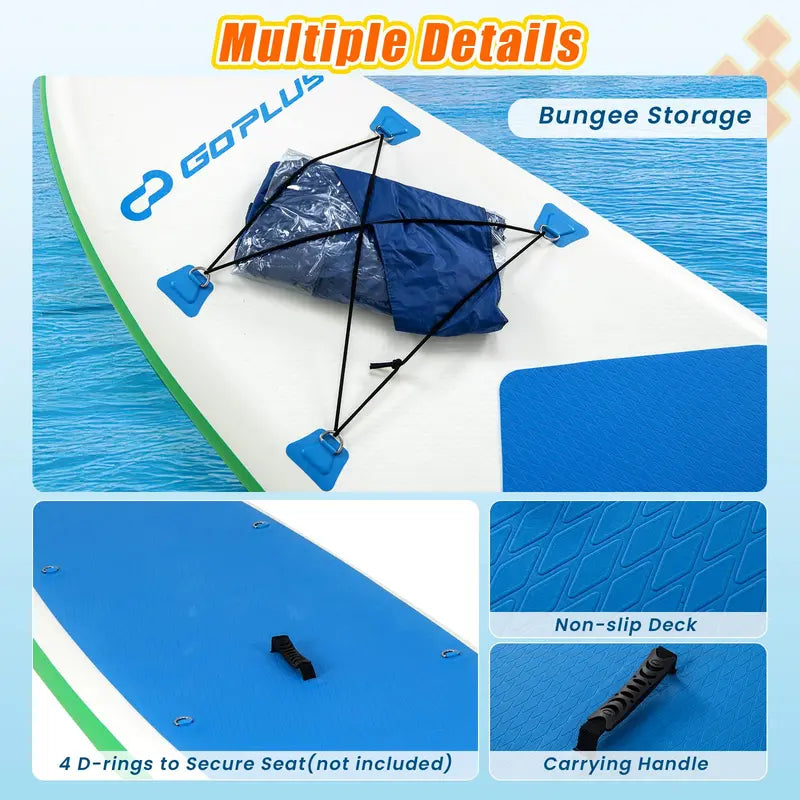 11-Foot All-in-One Inflatable Stand-Up Paddle Board  Features Waterproof Phone Pouch