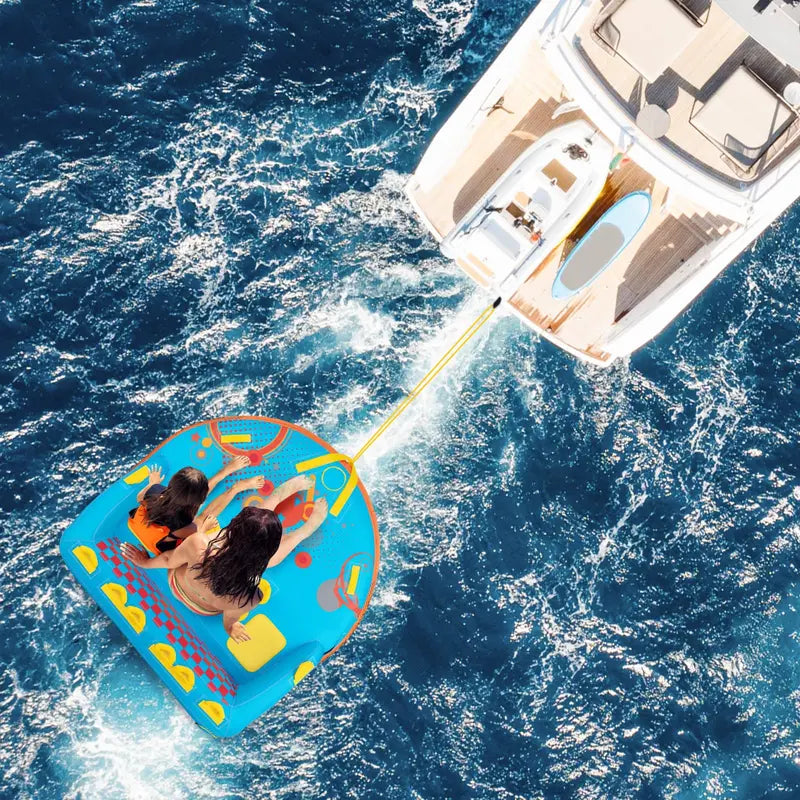Multi-Rider Inflatable Towable Tube  Durable Water Sport Pull Toy for 13 People