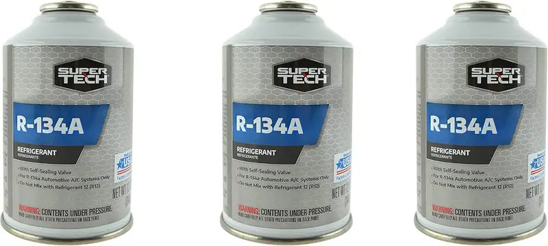 SuperTech 3-Pack R-134a 12oz Self-Sealing Refrigerant for Automotive A/C Systems