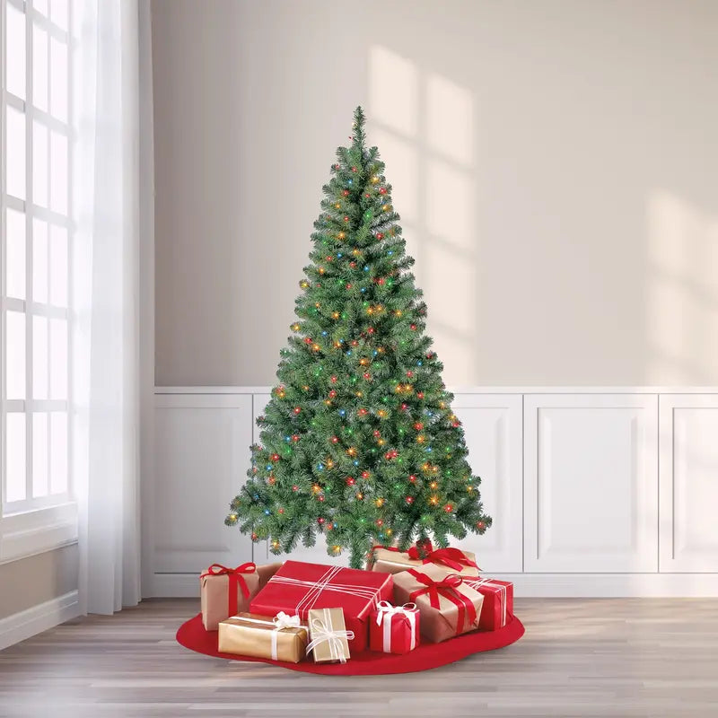 6.5 ft Madison Pine Pre-Lit Christmas Tree with 250 Color-Changing LEDs, Hinged Branches, Stand Included