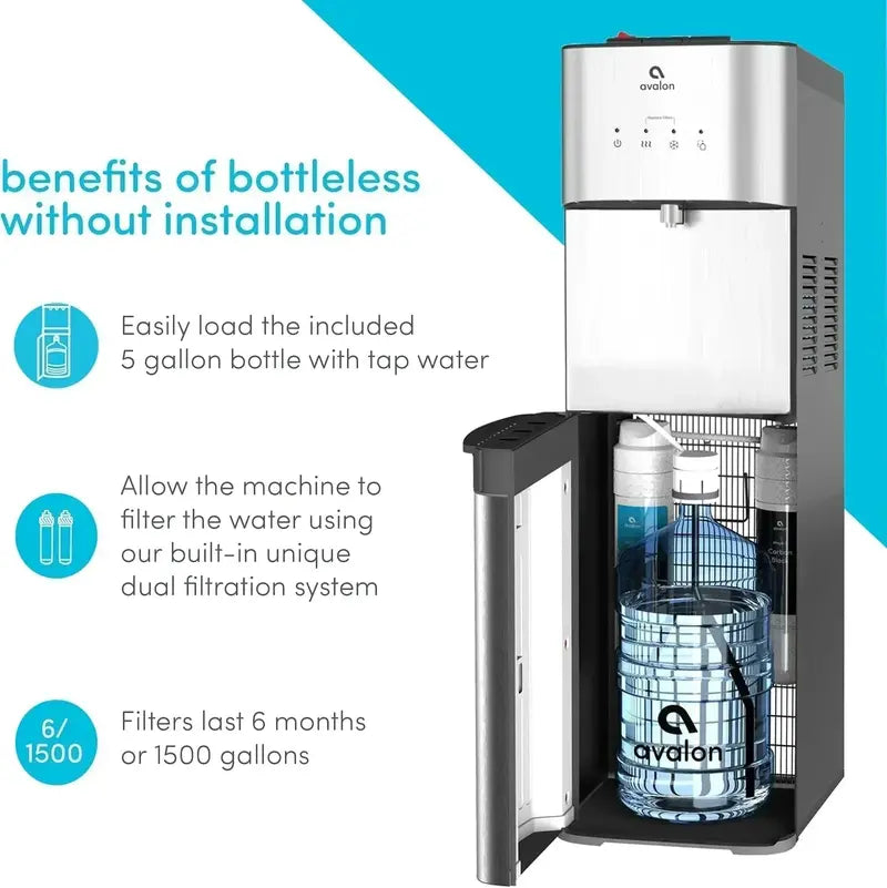 Avalon A3F Bottom-Load Water Cooler — Triple-Temperature Settings, UL-Filtered, BioGuard Antimicrobial Protection