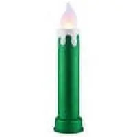 Mr. Christmas 24″ Green LED Flickering Flame Blow Mold Candles Set of 2  Indoor/Outdoor Decor