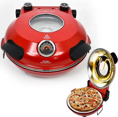 1200W Electric Pizza Oven  Ceramic Stone Baking, Viewing Window, Timer & Adjustable Temperature Control
