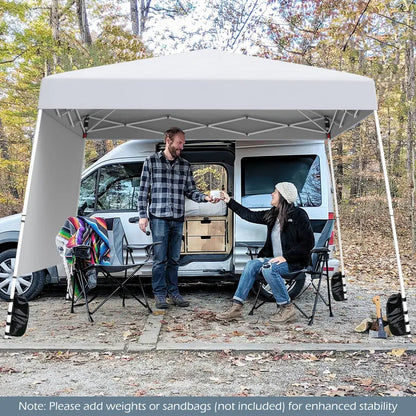 8′ x 8′ Pop-Up Canopy Tent with One Zippered Sidewall for Outdoor Use