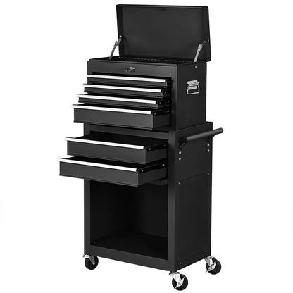 Dual Rolling Tool Chest Set  Two 6-Drawer Heavy-Duty Toolbox Units