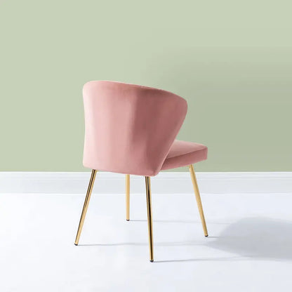 14 Karat Home Luna Velvet Side Chair for Bedroom or Living Room in Pink