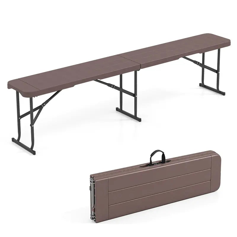 Lightweight Folding Bench  6-Foot Plastic Portable Seat with Carry Handle for Outdoor Use