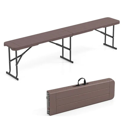 Lightweight Folding Bench  6-Foot Plastic Portable Seat with Carry Handle for Outdoor Use