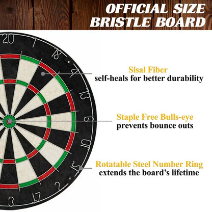 Barrington 40″ Dartboard Cabinet  LED Illumination, Self-Healing Target, Includes 6 Darts & Scoreboards