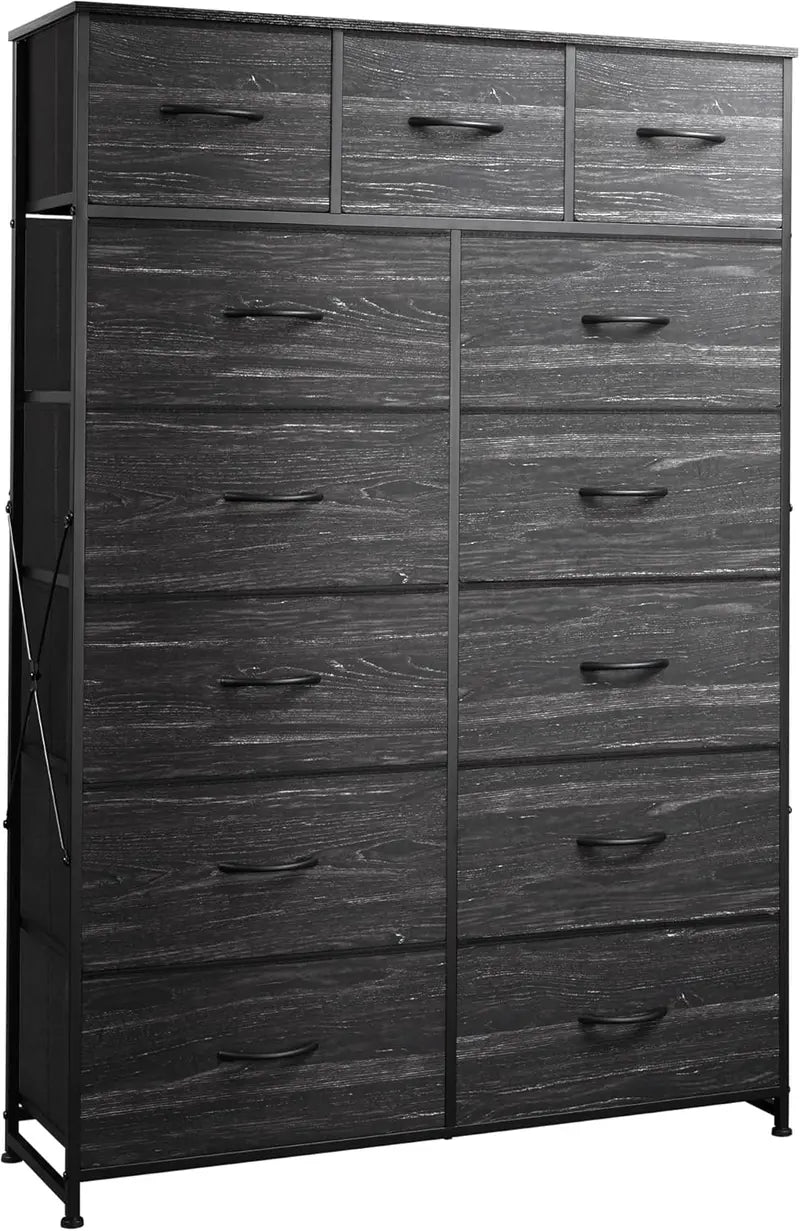 13-Bin Steel-Frame Storage Organizer  Heavy-Duty WLIVE Fabric Drawer Tower for Home & Office