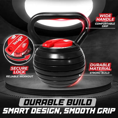 Yes4All Adjustable Kettlebell System  Modular Weight Set with Interchangeable Handles & Grips for Versatile Strength Training