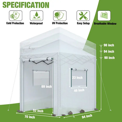 WORKPRO 8′ × 6′ Freestanding Portable Greenhouse  Easy-Assembly Growing Tent