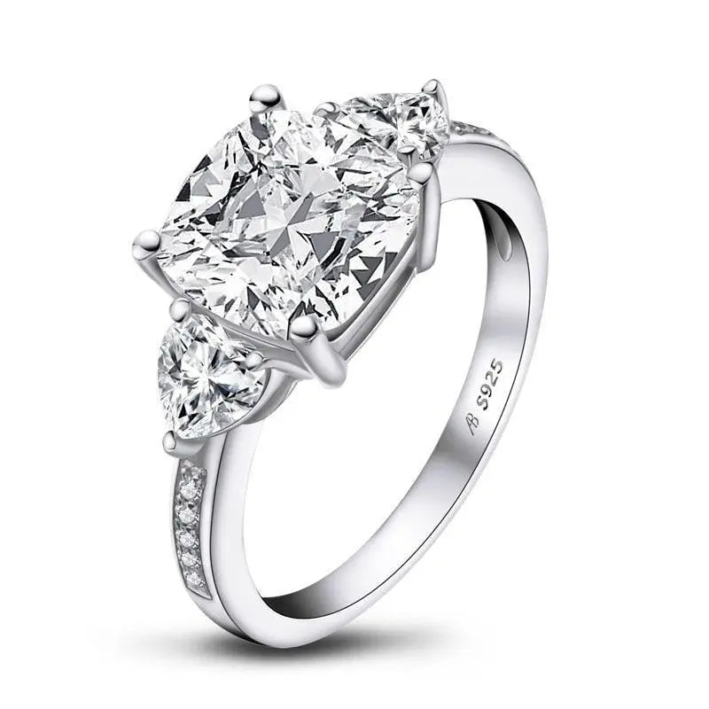 Cushion-Cut Center Stone Engagement Ring with Classic Prong Setting