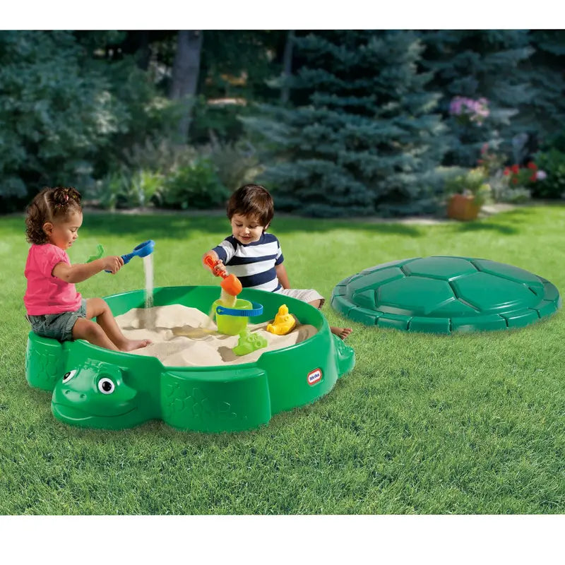Little Tikes Turtle Sandbox  Kid-Friendly Outdoor Play Sand Table with Cover