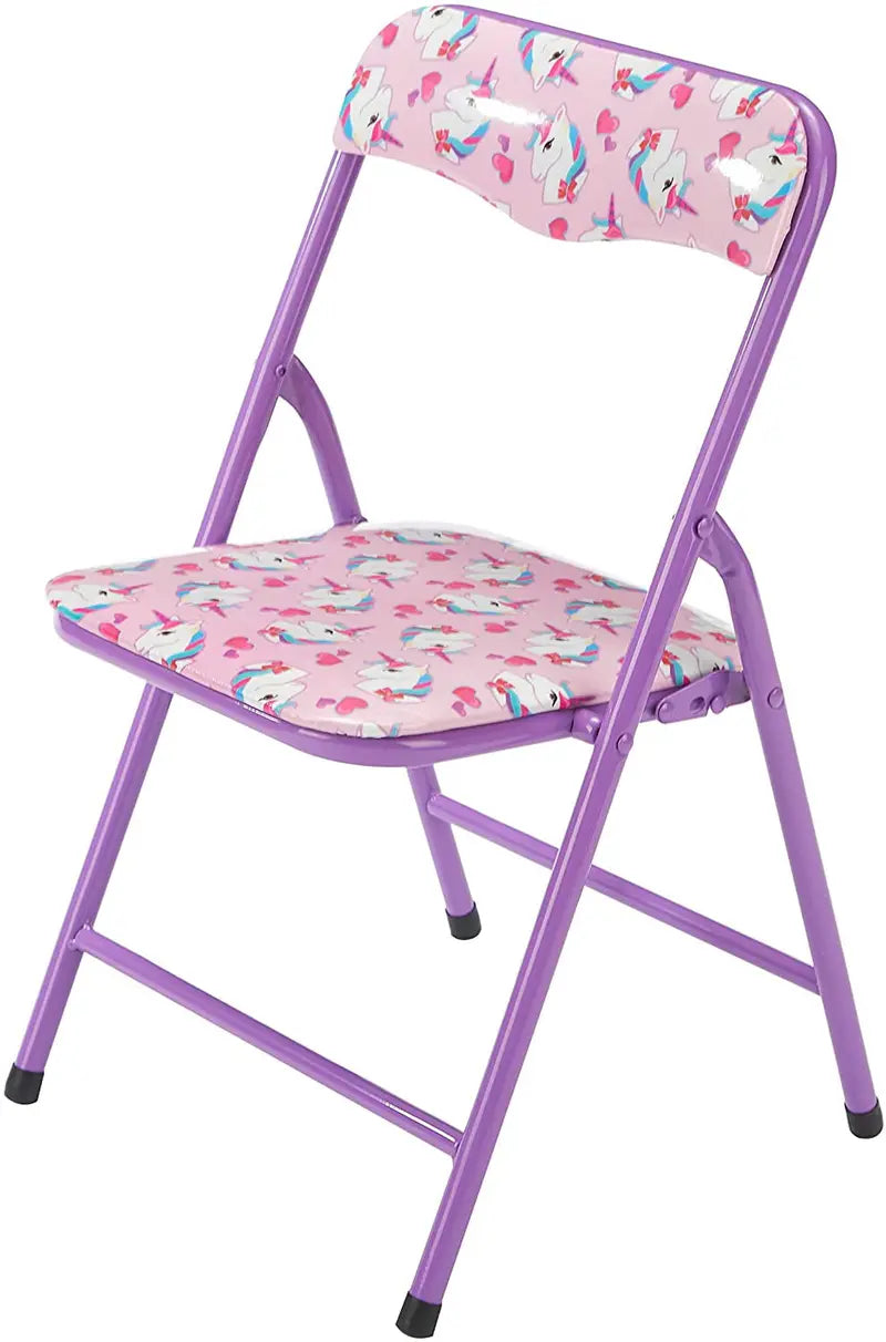 Nickelodeon Jojo Siwa 3 Piece Table & Chair Set with 2 Folding Chairs and 1 Table, Ages 3+, Purple Painted Metal Frame