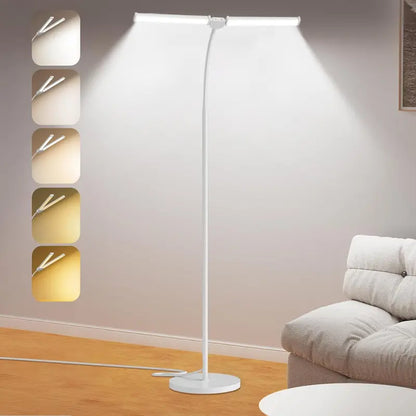 Dual-Head Adjustable LED Floor Lamp for Living Room or Office