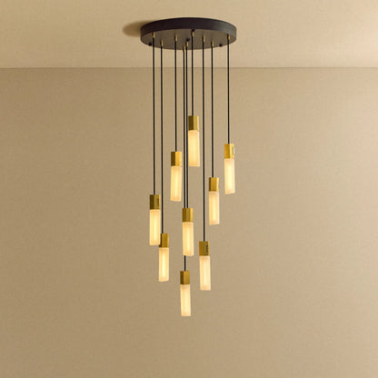 Basalt Nine Pendant in Brass