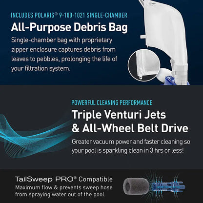 Polaris Vac-Sweep 360 Pressure-Side In-Ground Pool Cleaner  Triple-Jet Propulsion System