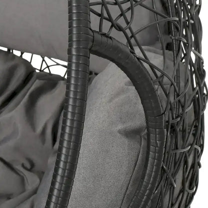 Wicker Hanging Basket Chair  Waterproof Outdoor Hammock Seat, 300 lb Support