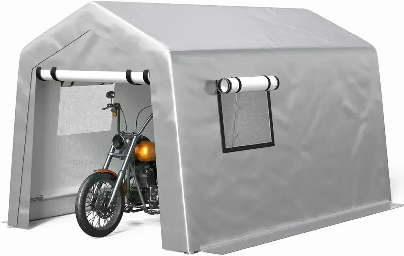 6 ft × 8 ft Portable Carport Tent  Heavy-Duty Four-Season Garage Tent with Removable Side Walls