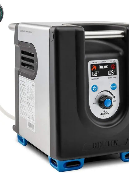 Portable Propane Water Heater & Shower Pump with LCD, Battery & Safety Shutoff  Instant Hot Water for Camping & Hiking