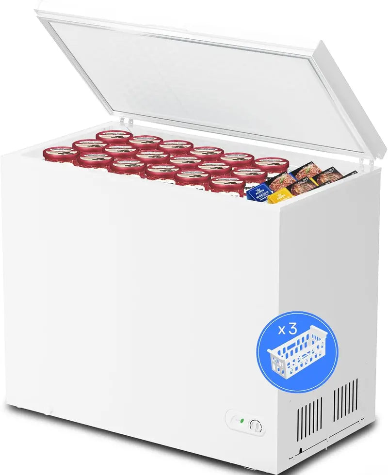 Kismile 3.5 Cu.Ft Top-Opening Chest Freezer  Freestanding Deep Freeze Appliance with Locking Lid