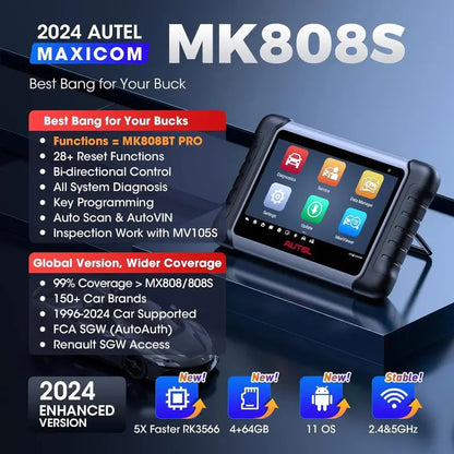 2024 Bidirectional Diagnostic Scanner  MK808BT Pro / MX808S / M808Z with FCA AutoAuth, Active Tests & 28+ Service Functions