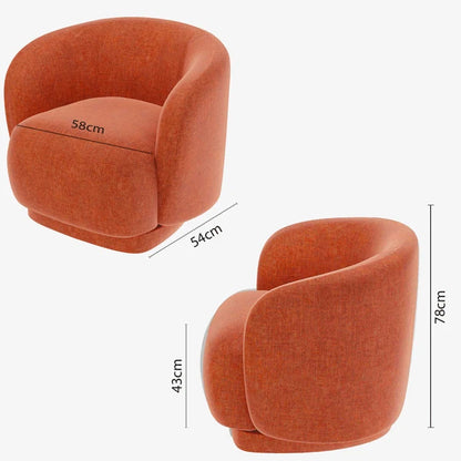 Fauteuil en velours ocre Victoria