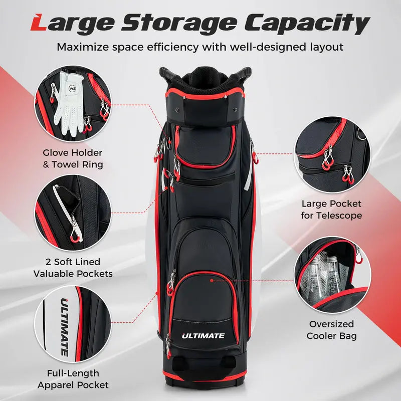 Lightweight 14-Way Golf Bag  Compact Travel-Friendly Club Carrier with Dual Straps