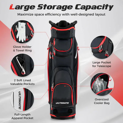 Lightweight 14-Way Golf Bag  Compact Travel-Friendly Club Carrier with Dual Straps