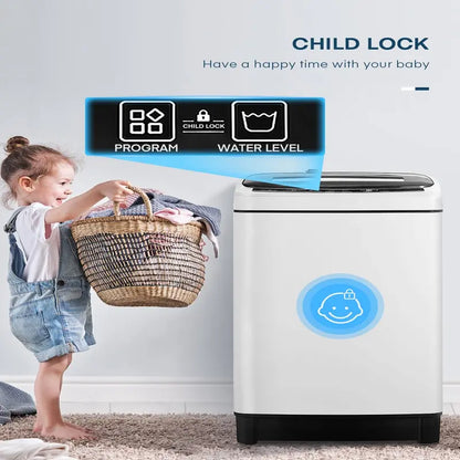 AICOOK Portable Washing Machine, 1.54 Cu.Ft Full-Automatic Washing Machine and Dryer with 8 Washing Programs