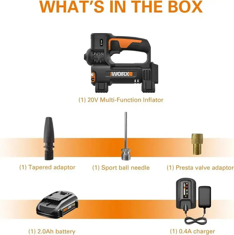 20V MAX Cordless Multi-Function Air Pump  Portable Inflator with Battery & Charger Included