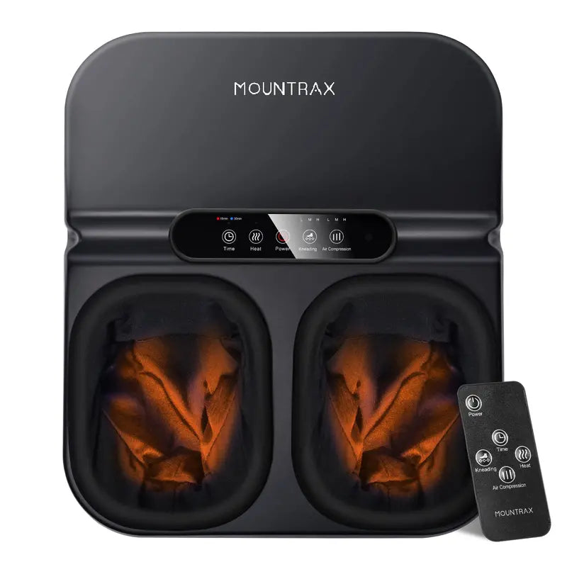Mountrax Shiatsu Foot Massager with Heat, Remote Control, Adjustable Modes & Air Compression