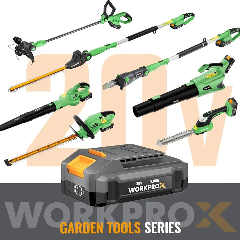 WORKPROX 20V Variable-Speed Cordless Leaf Blower  Includes 4.0Ah Battery and Fast-Charging USB-C Cable