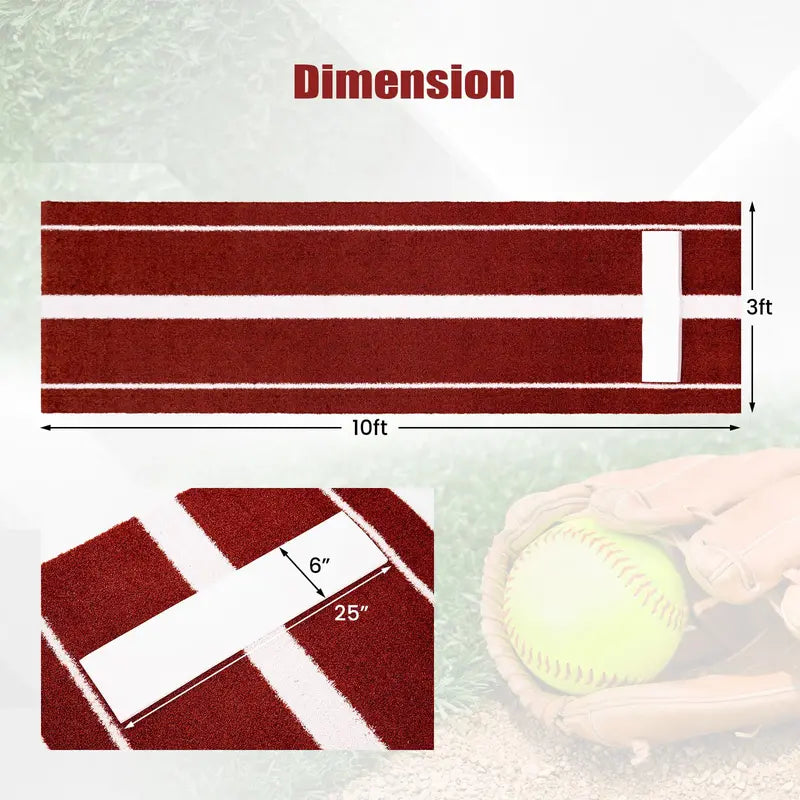 10′ x 3′ Indoor/Outdoor Softball Pitching Practice Mat