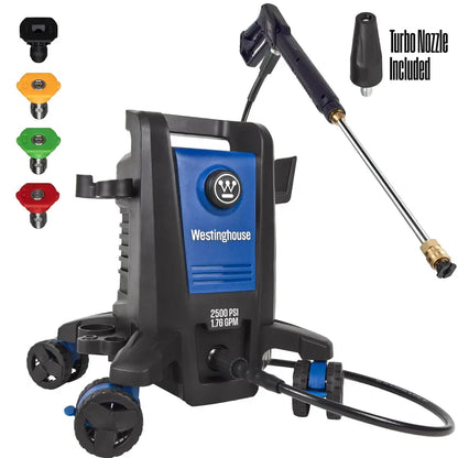 Westinghouse ePX3500 Electric Pressure Washer, 2500 PSI, 1.76 GPM, Compact Design, 17.5″ Steel Wand, 25′ Hose, 3-Year Warranty