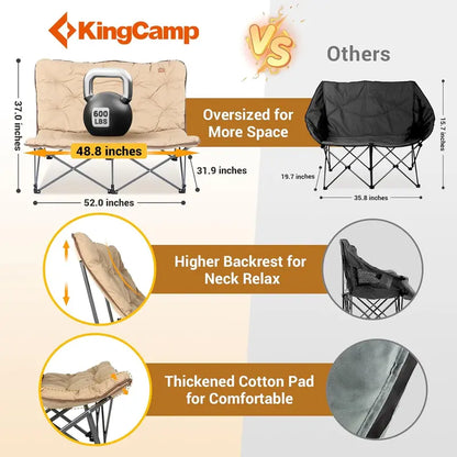 Extra-Wide Butterfly Chair  Thick-Padded, Heavy-Duty Folding Seat Supporting Up to 400 lbs