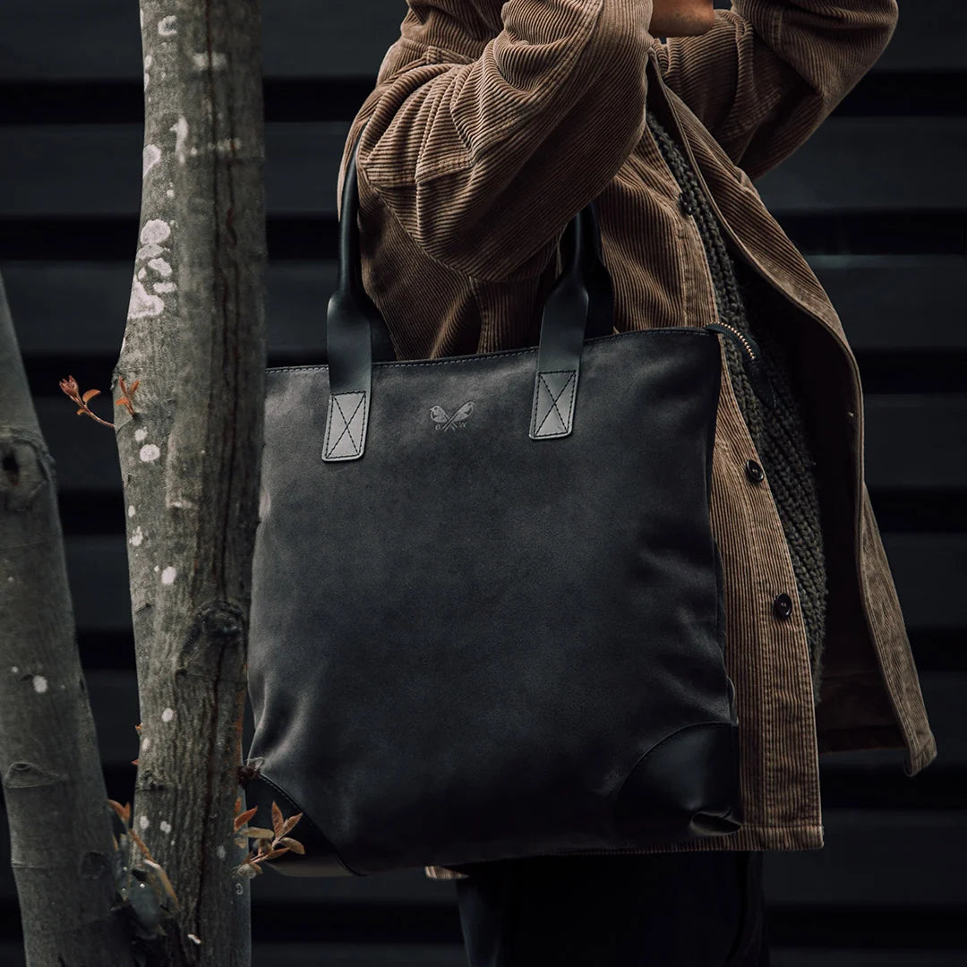 Suede Tote - Storm Grey