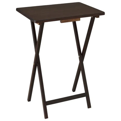 Mainstays Walnut 5-Piece Folding TV Tray Table Set, 19 x 15 x 26 Inch