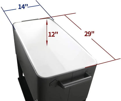 Mobile 80-Quart Party Cooler Cart  Stylish, Wheeled Beverage Bar for Entertaining