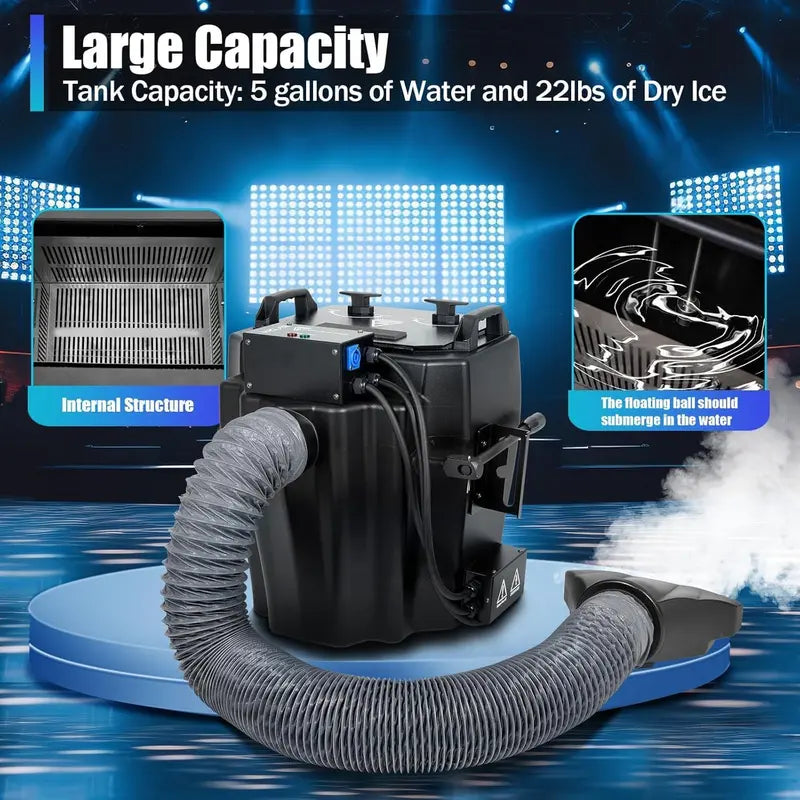 Professional Dry Ice Fog Machine with Tube Nozzle: Low-Lying Dense Smoke for Events & Stages