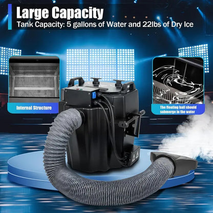 Professional Dry Ice Fog Machine with Tube Nozzle: Low-Lying Dense Smoke for Events & Stages