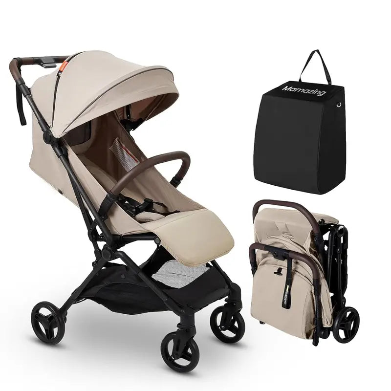 MAMAZING Lightweight Travel Stroller  Carbon Fiber Frame, Compact Fold, Airplane-Ready