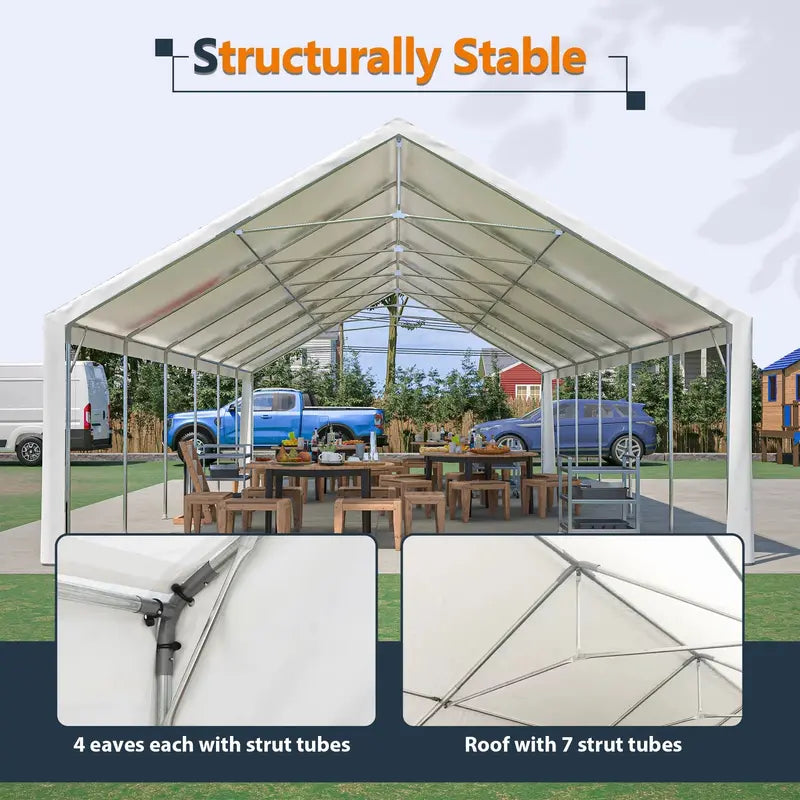 20′ x 40′ Commercial-Grade Party Tent  Waterproof Event Shelter with Zippered Door, Removable Sidewalls & Storage Bags