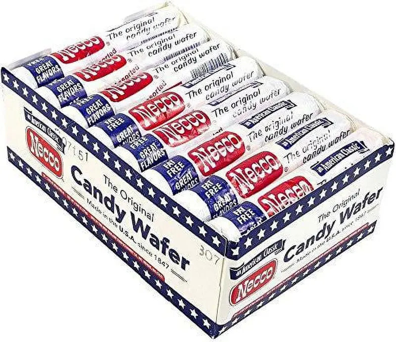 Necco Original Wafer Candy, 24-Pack, 2.02 oz Rolls, Classic Taste, Grocery Favorite